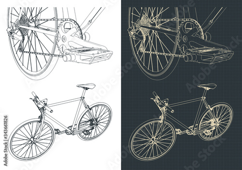 Bike illustrations close-up