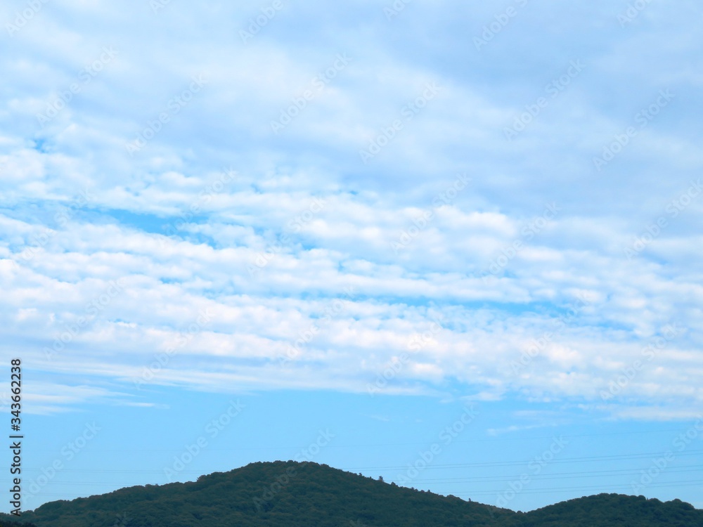 日本の田舎の風景 8月 青空と雲 日本の田舎の風景 8月 青空と雲
