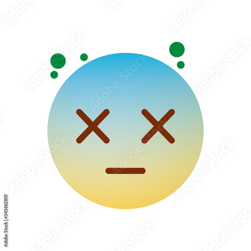 Emojis coronavirus concept, dead emoji icon, gradient style