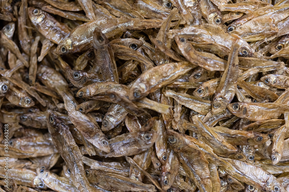 Dry fish on the market