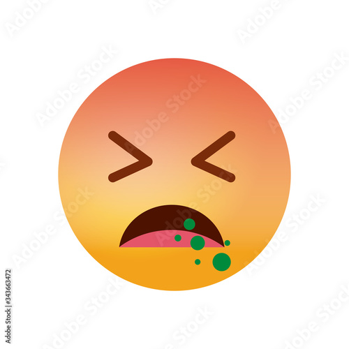 Emojis coronavirus concept, sick emoji coughing icon, gradient style