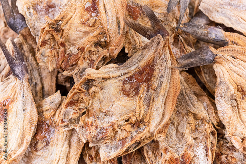 Dry fish on the market photo