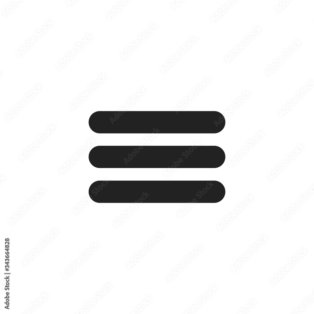 Burger menu button icon. UI element symbol modern, simple, vector, icon for website design, mobile app, ui. Vector Illustration Burger menu button icon. UI element symbol modern, simple, vector, icon for website design, mobile app, ui. Vector Illustration