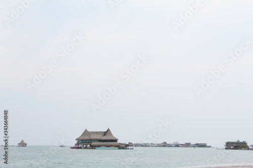tropical beach hut