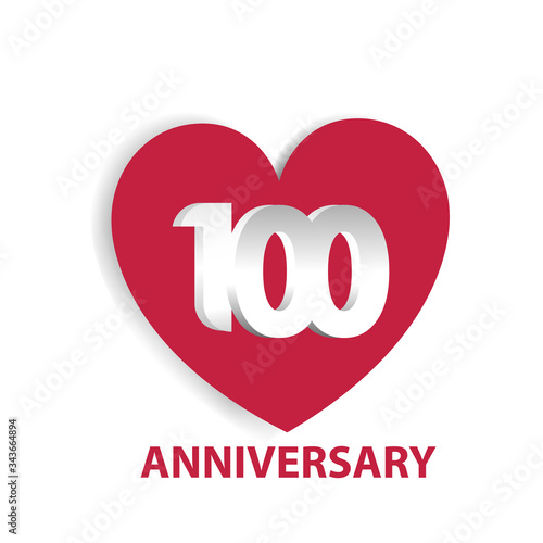 100 Years Anniversary Logo Celebration With Love
