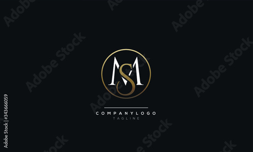 MS SM M S Letter Logo Design Icon Vector Symbol