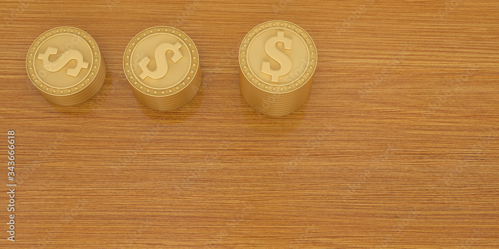 Business, Money, Finance, Security and Saving Concept. coins on wooden 3D illustration. Business, Money, Finance, Security and Saving Concept. coins on wooden 3D illustration.