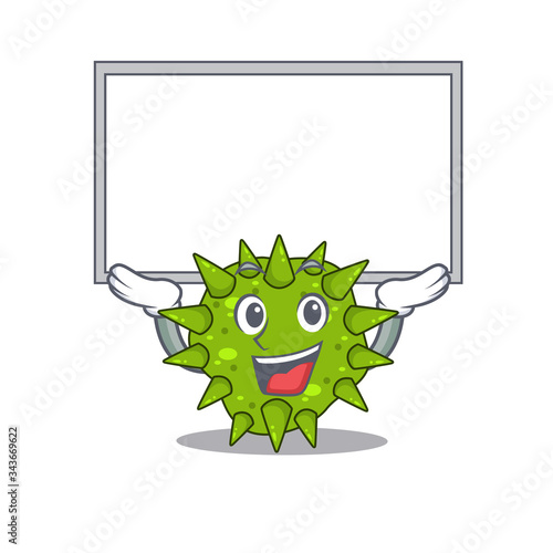 Mascot design of vibrio cholerae lift up a board