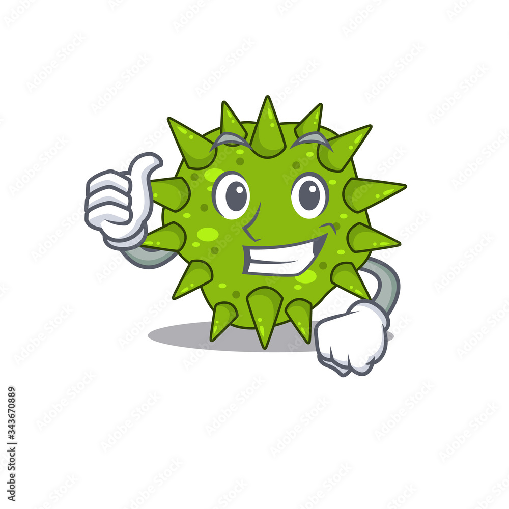 Vibrio cholerae cartoon character design making OK gesture Vibrio cholerae cartoon character design making OK gesture