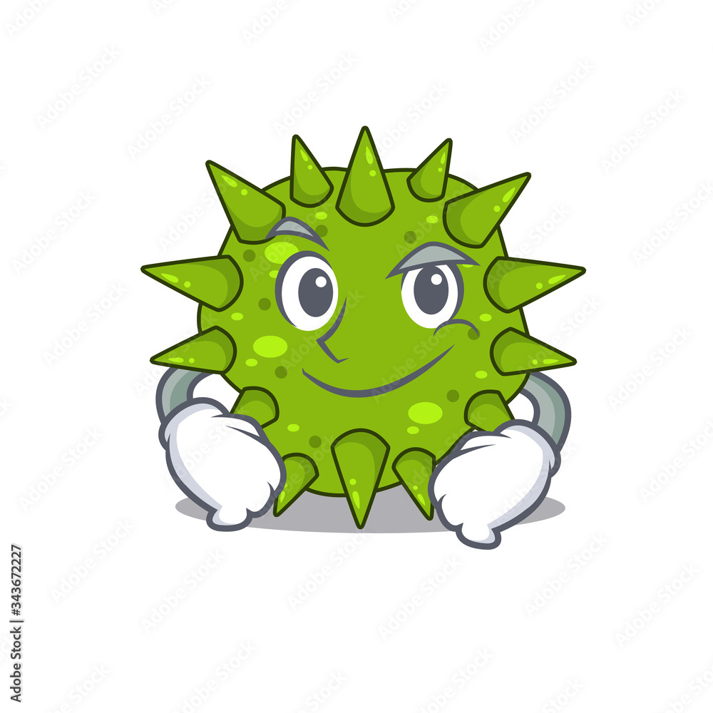 A mascot design of vibrio cholerae having confident gesture A mascot design of vibrio cholerae having confident gesture