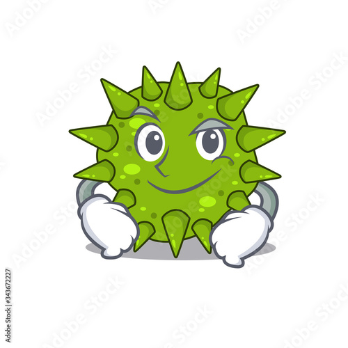 A mascot design of vibrio cholerae having confident gesture
