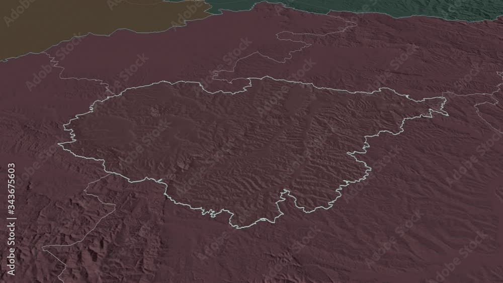 Sălaj, county with its capital, zoomed and extruded on the administrative map of Romania in the conformal Stereographic projection. Animation 3D Sălaj, county with its capital, zoomed and extruded on the administrative map of Romania in the conformal Stereographic projection. Animation 3D