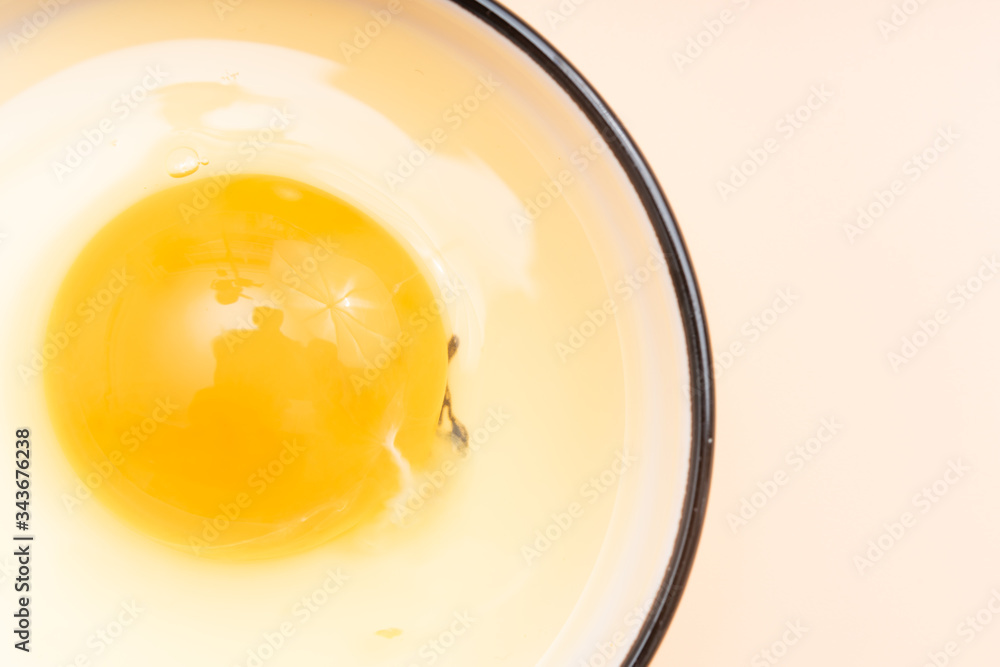 Raw eggs in a Chinese tableware dish Raw eggs in a Chinese tableware dish