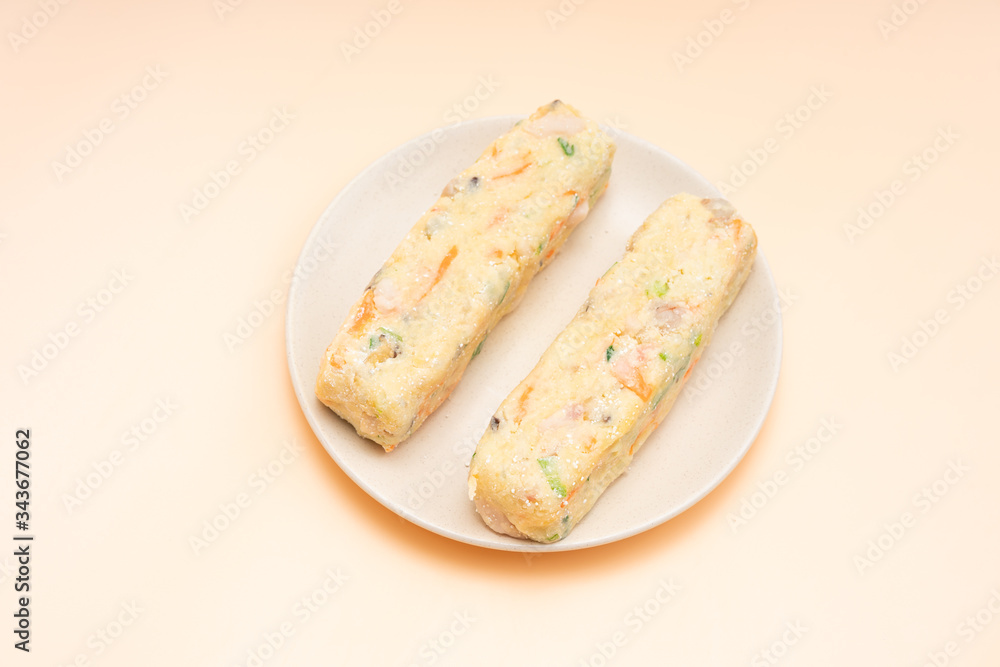 Chinese dishes Chaoshan snack potato rolls are on the plate