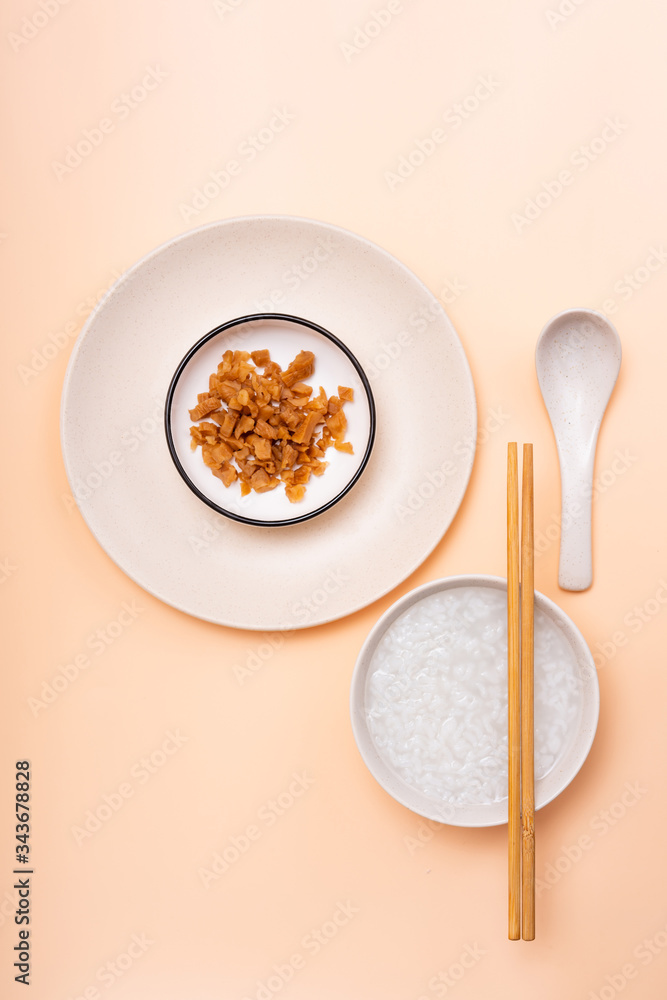 Chinese Chaoshan Breakfast White Congee Side Dish Chinese Chaoshan Breakfast White Congee Side Dish
