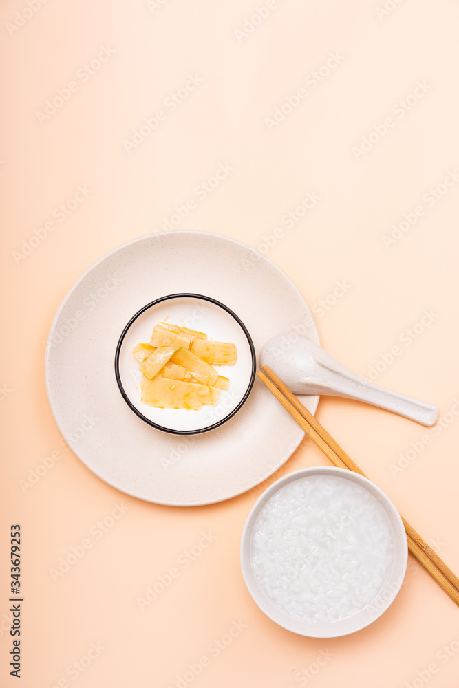 Chinese Chaoshan Breakfast White Congee Side Dish Chinese Chaoshan Breakfast White Congee Side Dish