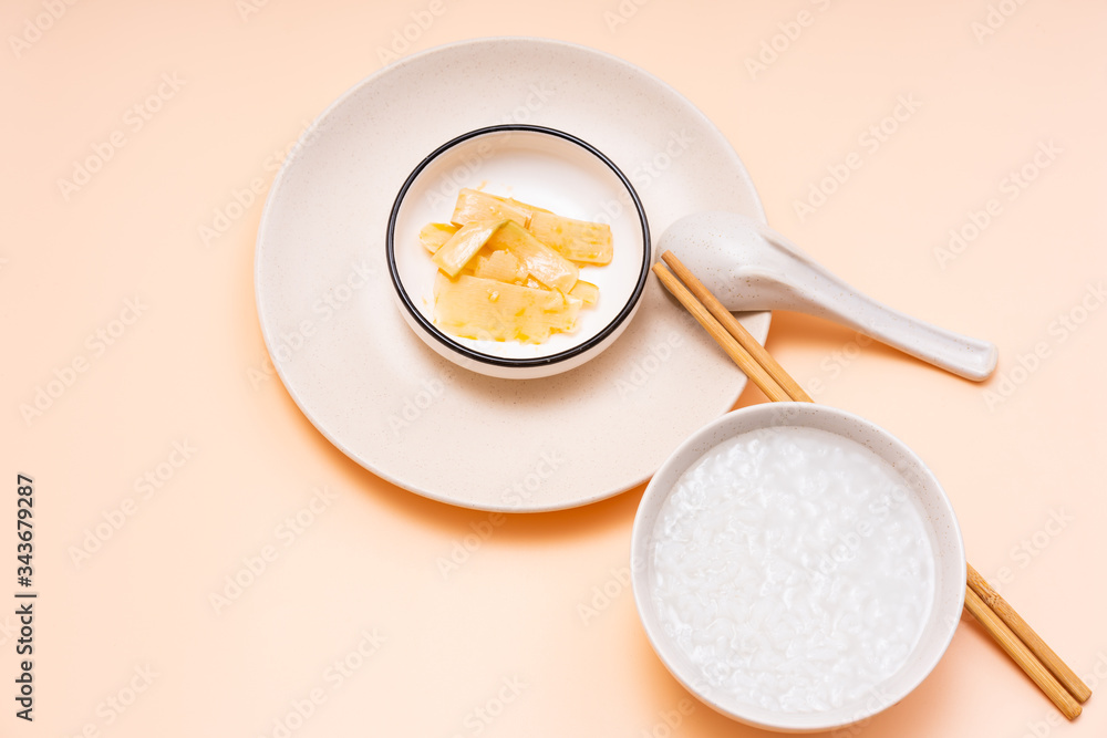 Chinese Chaoshan Breakfast White Congee Side Dish Chinese Chaoshan Breakfast White Congee Side Dish
