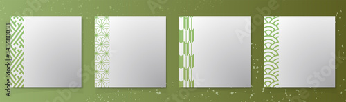 和柄　カードデザイン　シンプル　モダン　艶やか　豪華　メッセージカード　メニュー表　短冊