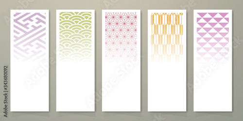 和柄　カードデザイン　シンプル　モダン　艶やか　豪華　メッセージカード　メニュー表　短冊