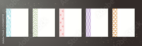 和柄　カードデザイン　シンプル　モダン　艶やか　豪華　メッセージカード　メニュー表　短冊