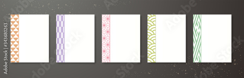 和柄　カードデザイン　シンプル　モダン　艶やか　豪華　メッセージカード　メニュー表　短冊