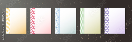 和柄　カードデザイン　シンプル　モダン　艶やか　豪華　メッセージカード　メニュー表　短冊