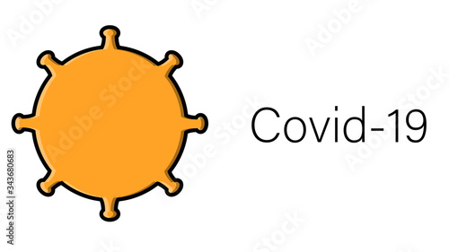 Orange dangerous infectious deadly respiratory coronavirus pandemic epidemic, covid-19 microbe virus isolated on white background