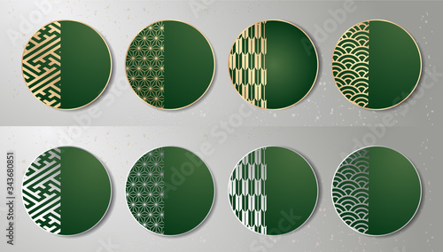 和柄　カードデザイン　シンプル　モダン　艶やか　豪華　メッセージカード　メニュー表　短冊