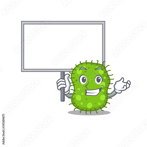 An icon of escherichia mascot design style bring a board