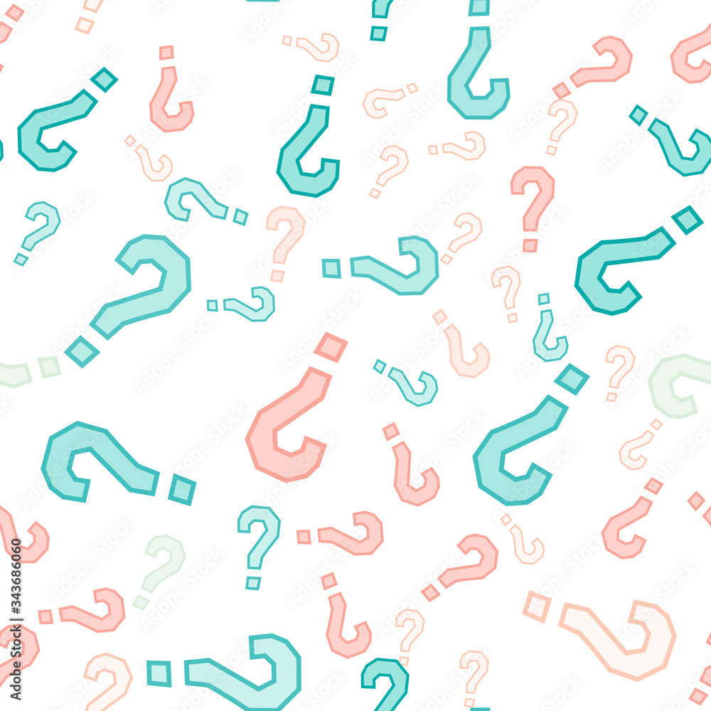 Quiz seamless pattern. Question marks, doubt, faq Quiz seamless pattern. Question marks, doubt, faq