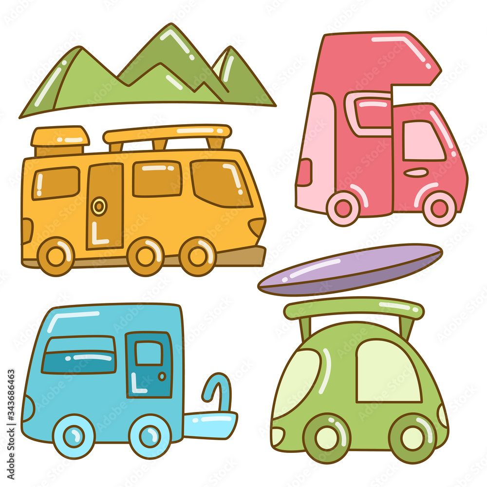 recreational vehicle and camper van color design theme