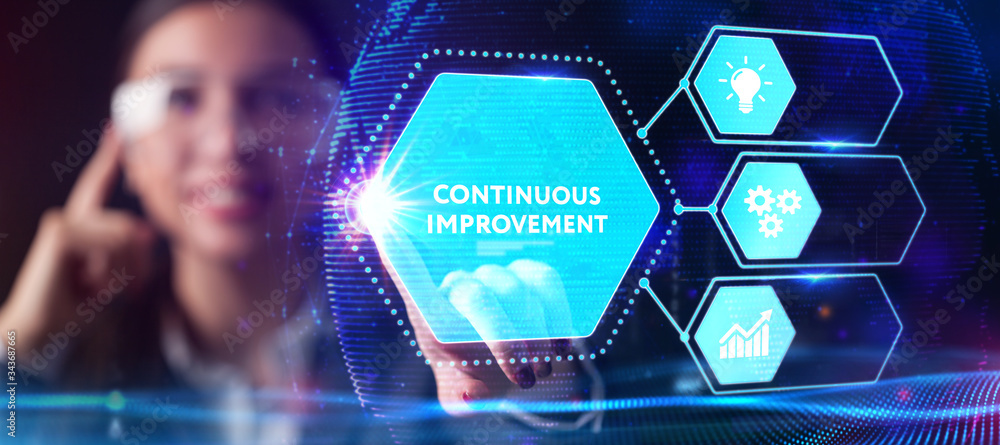 Fototapeta premium Business, Technology, Internet and network concept. Digital Marketing content planning advertising strategy concept.Continuous improvement