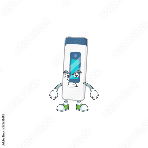 Mascot design style of digital thermometer with angry face