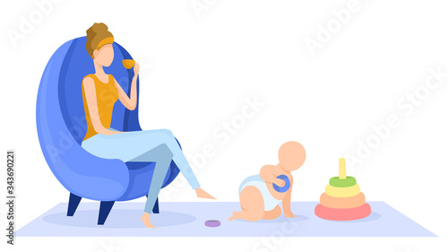 Mother and children 
