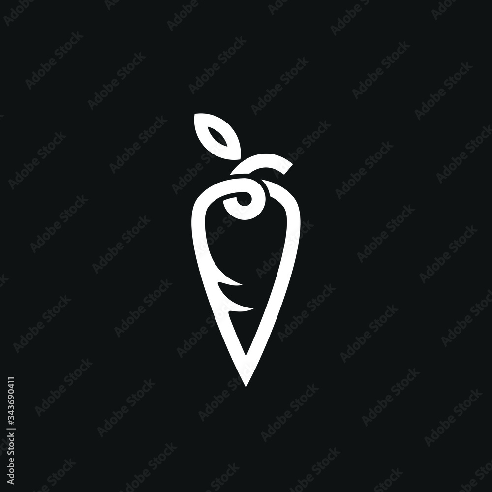 Carrot line art logo design vector Carrot line art logo design vector