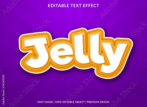 jelly text effect template with cartoon style use for logo and brand title or headline