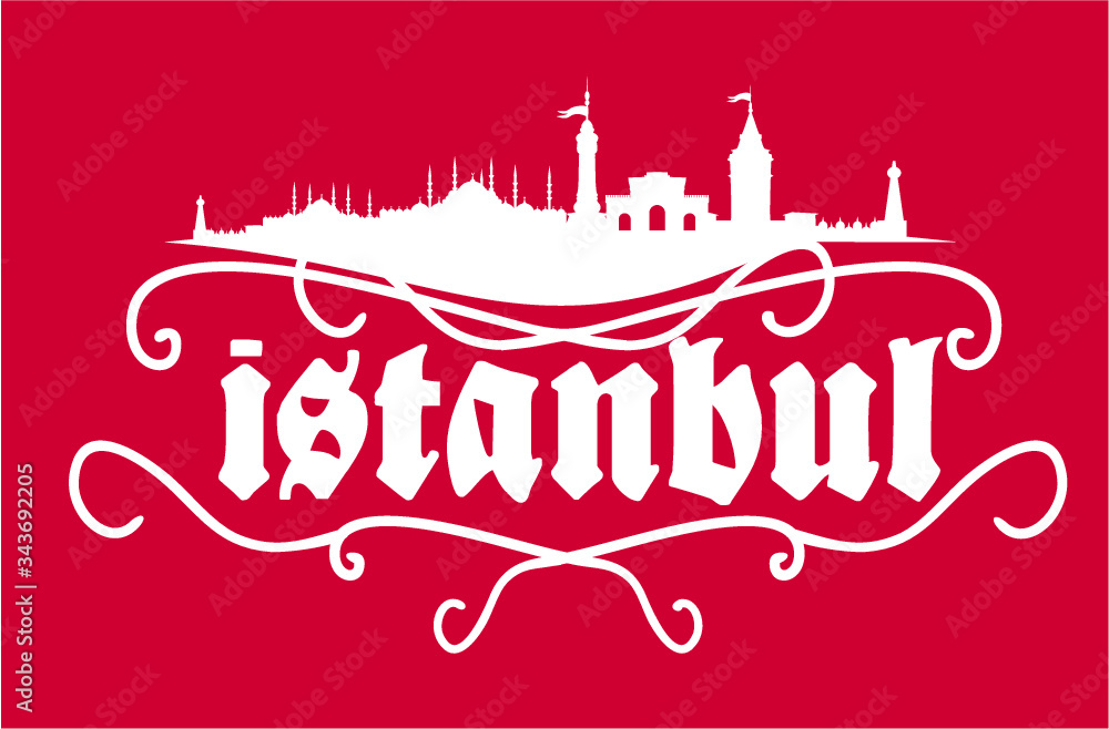 Naklejka premium istanbul city graphic graphic design vector art