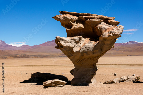Arbol de Piedra rock formation (Dali rock) in Bolivian altiplano