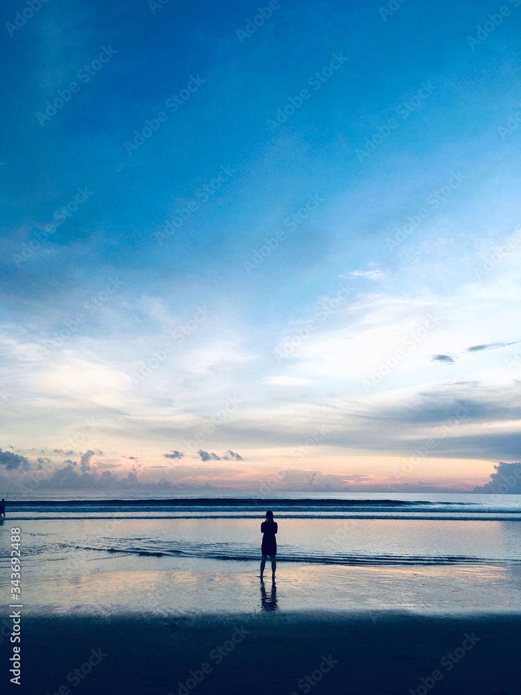 Fototapeta premium A girl on the beach.