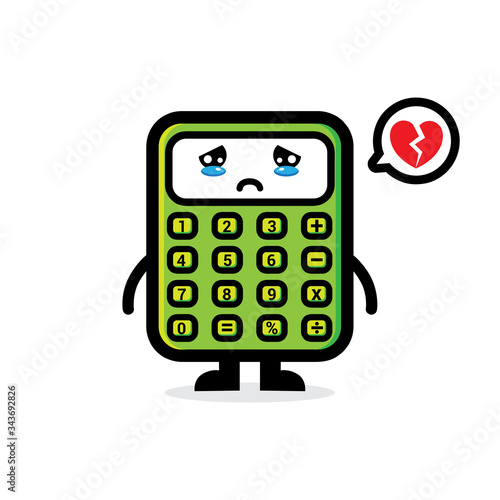 vector design calculator feel sad