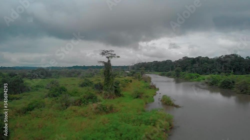 The unexplored jungles of Gabon, drone shot in Loango National Park photo