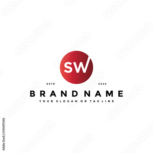 letter SW logo design vector