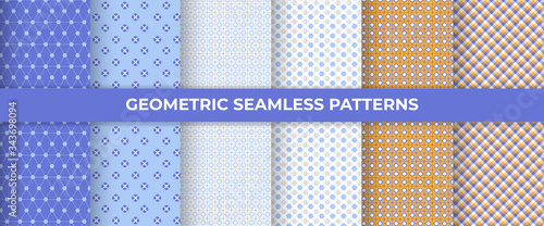 Floral elements seamless pattern collection, decorative wallpaper.