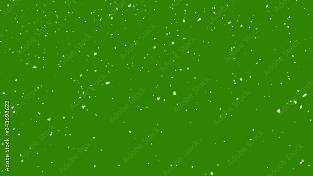 Snow falling on green background Snow falling on green background