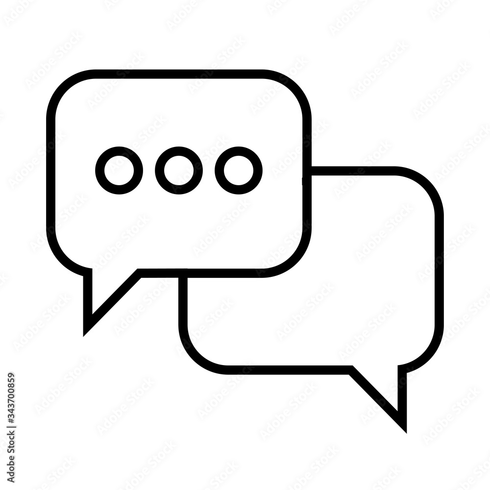 speech bubbles line style icon