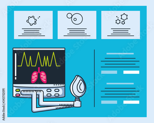 infographic with ventilator medical machine