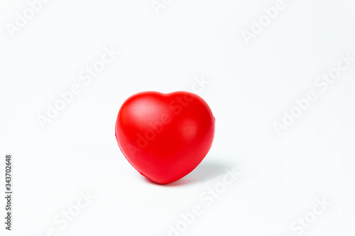 The red Heart shapes on white background