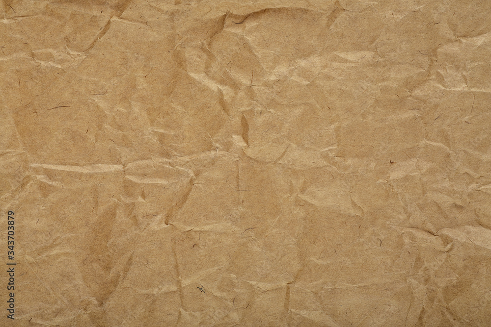 Close up of brown crumpled paper texture background Close up of brown crumpled paper texture background