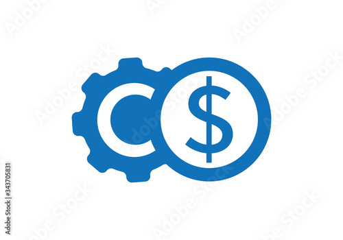 Cost reduction icon, tax reduce icon vector.