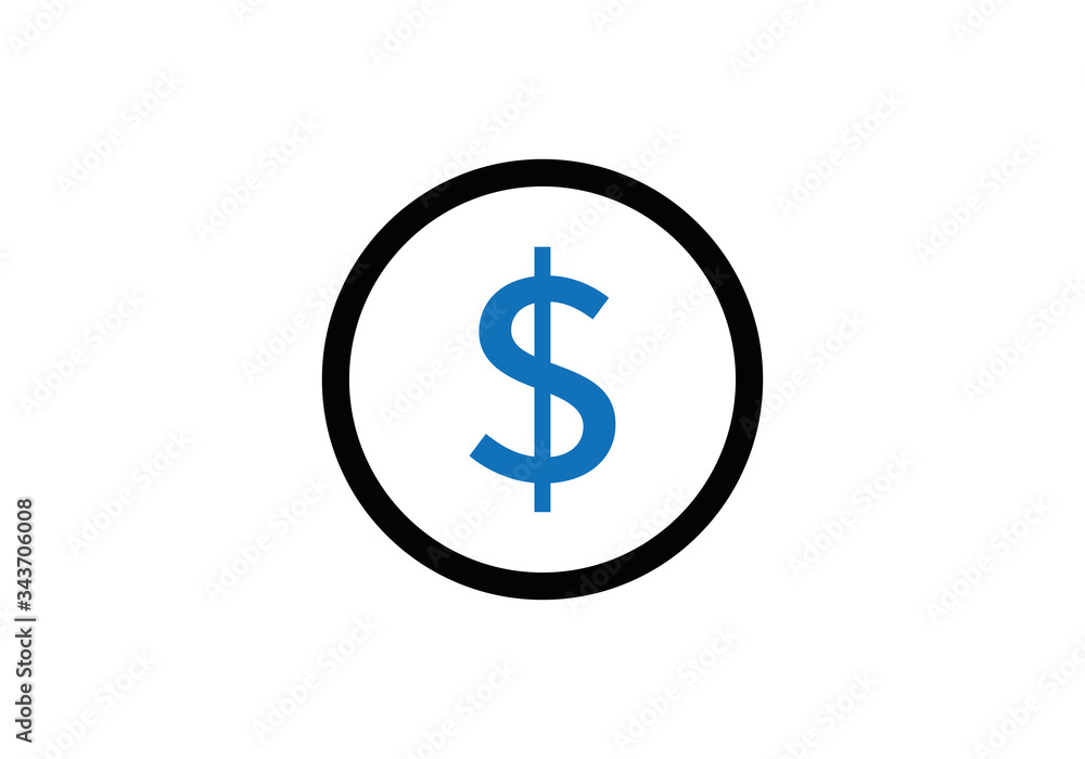 Money icon. dollar coin vector illustration. Money icon. dollar coin vector illustration.